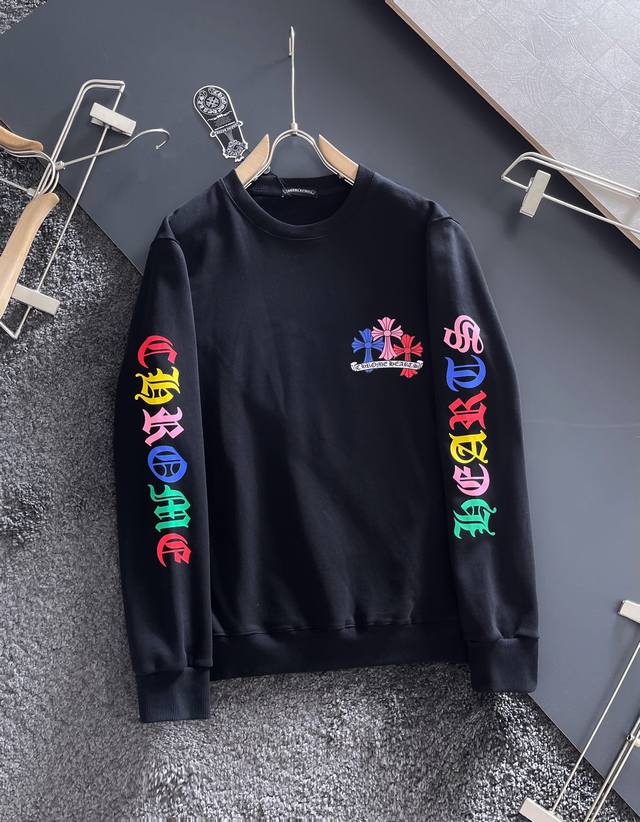 Chrome Hearts 克罗心 秋冬男女同款情侣款最新的贸易订单长袖卫衣，全品相！！网红款！工艺采用图案Logo压胶印花工艺设计！上身舒适透气，不僵硬，整体
