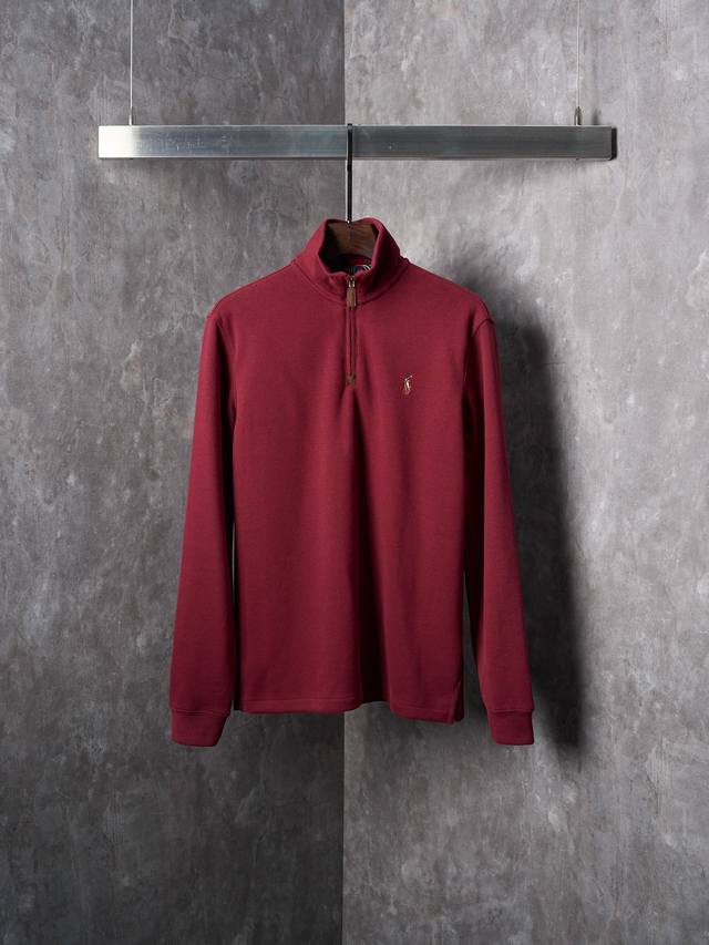 实物挂拍 Ralph Lauren 拉夫劳伦 彩色小马标刺绣拉链半高领卫衣 现货 S M L Xl 定制雅韵精棉绒感料 柔软丝滑 舒适贴肤 以低饱和棕红为基底