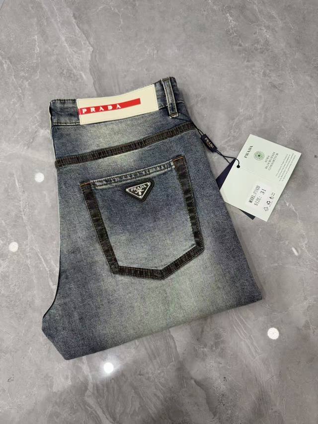 顶级版本 ［D］ 。2026春夏欧洲专柜新款 超A代购级别海外贸易公司订单货源，顶级原单高端男士定制时尚修身小直筒牛仔裤3920 颜色：重工艺炒沙洗水，图片色