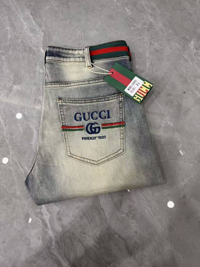 顶级版本 ［D］ 。2026春夏欧洲专柜新款 超A代购级别海外贸易公司订单货源，顶级原单高端男士定制时尚修身小直筒牛仔裤3910 颜色：重工艺炒沙洗水，图片色