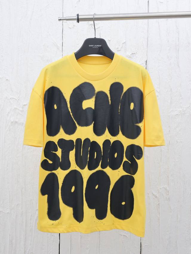 Acne Studios 2025Fw早春新款重磅纯棉泼墨印花半袖T恤 采用高克重布料，重磅纯棉休闲百搭的一款 上身很舒适 特别适合我这种喜欢舒适穿着 论艺术绝