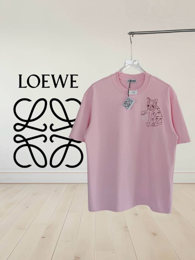 高版本]Loewe*罗意威 刺绣卡通短袖T恤 Loewe X Louis Wain联名猫咪 Loewe和英国插画家Louis Wain联名猫咪，超可爱宽松版型，