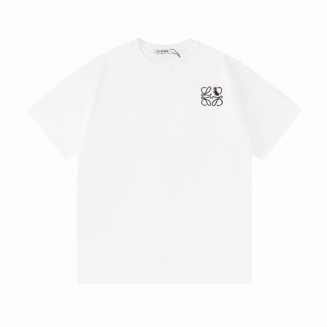 Loewe 罗意威 2026新款 官网同步 动漫绣Logo 男女同款 短袖T恤 定制300克重100％双纱纯棉面料 定染32支双股螺纹 领标吊牌主唛三标齐全 颜