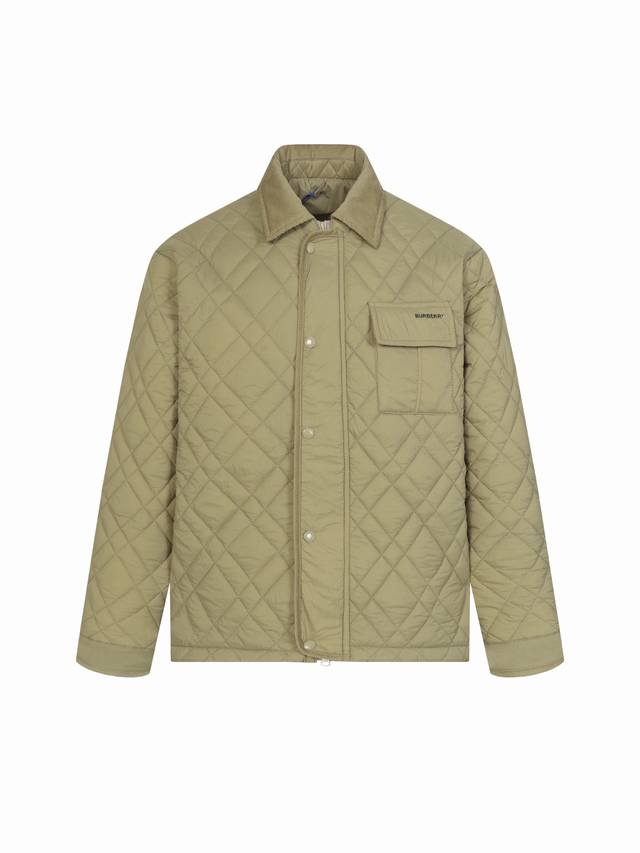 Bur*Berry 巴宝莉 2025年新款翻领棉服外套 休闲保暖，时尚帅气，简约百搭款，经典巴宝莉菱形格纹，上身不仅挺括，保持潮流的廓形 颜色：黑色 卡其色 码