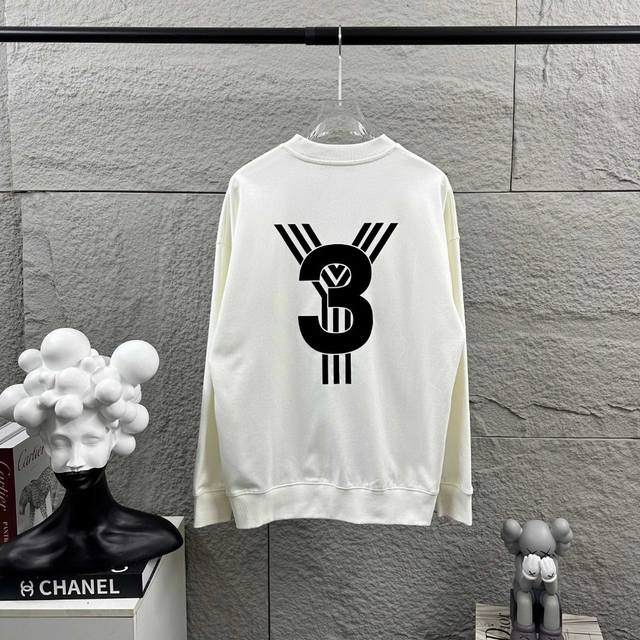 Y3*山本*耀司 秋冬季新款 简约植绒工艺 定制毛圈面料 长袖圆领卫衣 男女同款 尺码： S 90-130斤 M 120-150斤 L 140-165斤 Xl