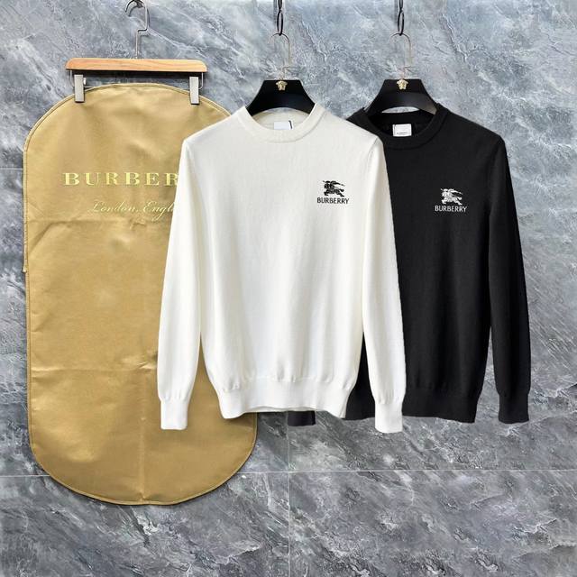 Bbr 巴宝莉 3标齐全 精美徽标圆领毛衣 精品羊毛混纺毛衫 男女款高端定制臻品系列 隶属品牌高端主线 专利顶级纱线混纺 以创新来阐释常规款式 面料的配置更是颠