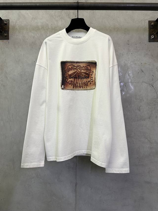 Acne Studio 25Ss 微标复古蝶蝶结印花贴布短袖T恤长袖T恤 面料：高定超重磅全棉双纱紧密新疆棉 克重320克 搭配2*2索罗娜罗纹 布面干净 布纹