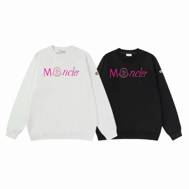 顶级代工品质 款号：M8049 Moncler 蒙口 官网同款印花图案 大毛圈圆领卫衣 - 400G重磅毛圈版本 百分百纯棉独家出货 定染硫化黑无尘处理面料 -