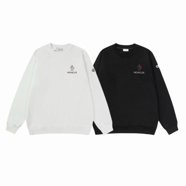 顶级代工品质 Moncler 蒙口 官网同款印花图案 毛圈圆领卫衣 - 400G重磅毛圈版本 百分百纯棉独家出货 定染硫化黑无尘处理面料 -面料：400G百分百