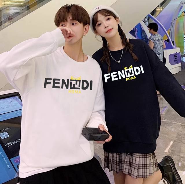 顶级代工品质 F8031 Fendi 芬迪 2025Ss秋冬季欧洲专柜新款 顶级原单时尚休闲长袖印花T恤卫衣。 -面料：420G双股大毛圈卫衣，配套460G纯棉