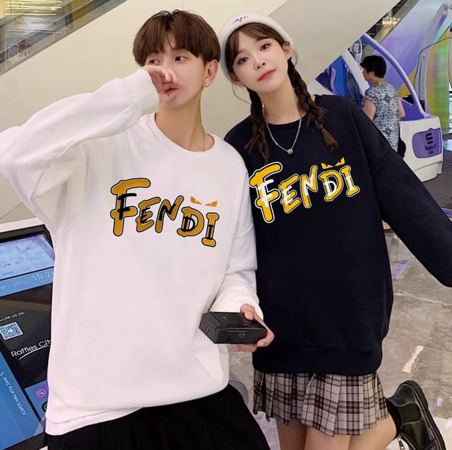 顶级代工品质 F8030 Fendi 芬迪 2025Ss秋冬季欧洲专柜新款 顶级原单时尚休闲长袖印花T恤卫衣。 -面料：420G双股大毛圈卫衣，配套460G纯棉