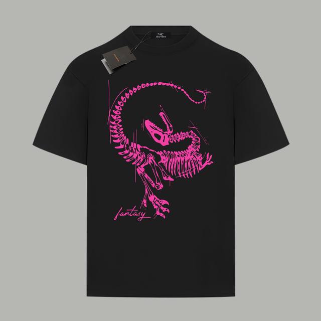 Arc'teryx 始祖鸟 官网同款 限定涂鸦鸟家Logo字母 印花双纱纯棉短袖 - 280G双纱纯棉顶级面料 手感柔软 百分百纯棉独家出货 定染硫化黑无尘处理