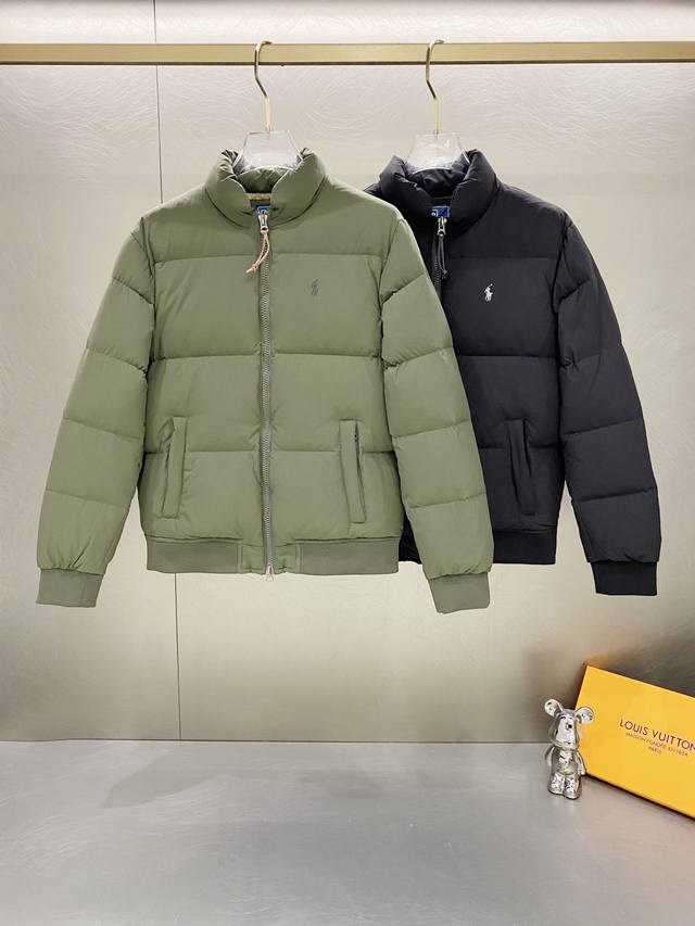 Ralph Lauren 拉夫劳伦男女款刺绣小马图案羽绒服情侣款拉链长袖立领纯色加厚保暖外套 新国标90白鸭绒填充+双层胆布 平均300G+的充绒量 保暖的同时