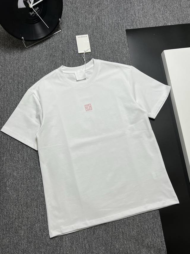 Givenhy 25S夏款 颜色 黑色 白色 尺码 S M L Xl 前后绣花 280G精梳紧密棉 高品质 男女同款