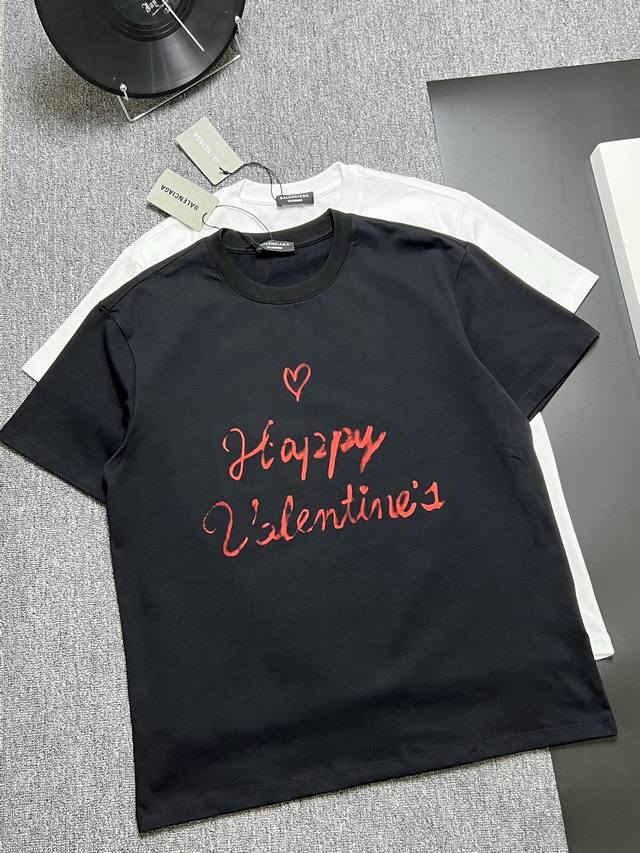 Balenciaga 25S夏款 颜色 黑色 白色 尺码 S M L Xl 前后印花 280G精梳紧密棉 高品质 男女同款