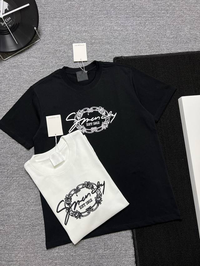 Givenchy 25S夏款 颜色 黑色 白色 尺码 S M L Xl 前绣花 280G精梳紧密棉 高品质 男女同款