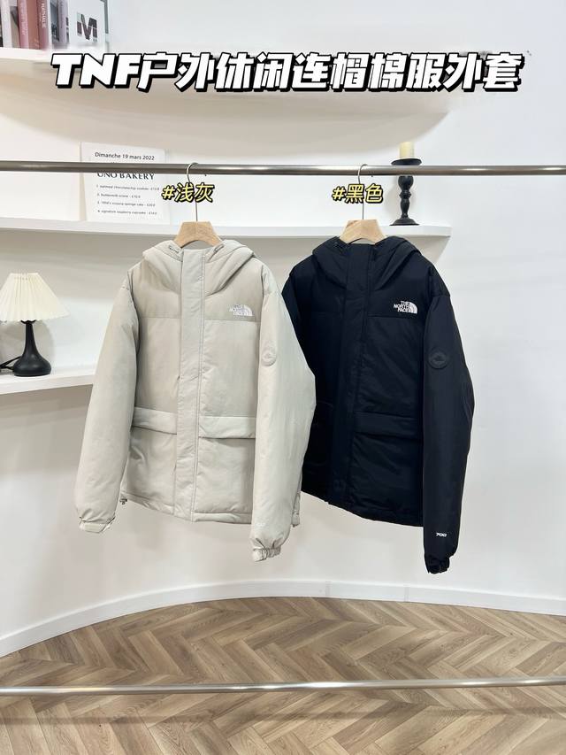 A81款 D Thenorthface北面秋冬款户外防泼水男女同款连帽棉服情侣 颜色:黑色 浅灰 码数:M L Xl Xxl 3Xl