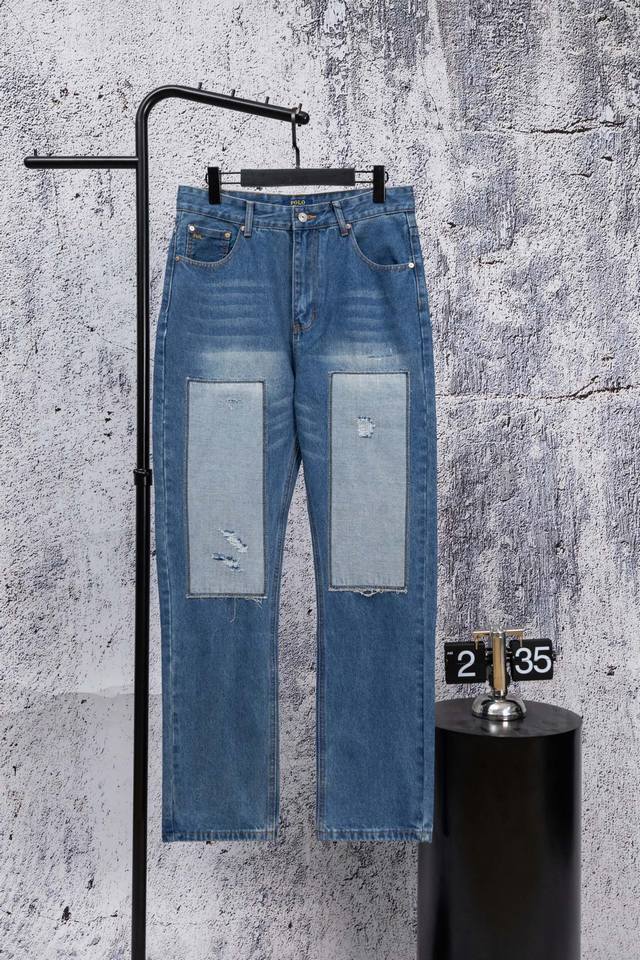 拉夫劳伦Ralph Lauren 2026Rrl复古破洞牛仔裤裤 美式复古必备 经典宽松版型：13.75Oz日本布边牛仔布，美国制造，100%纯棉，质感满分！