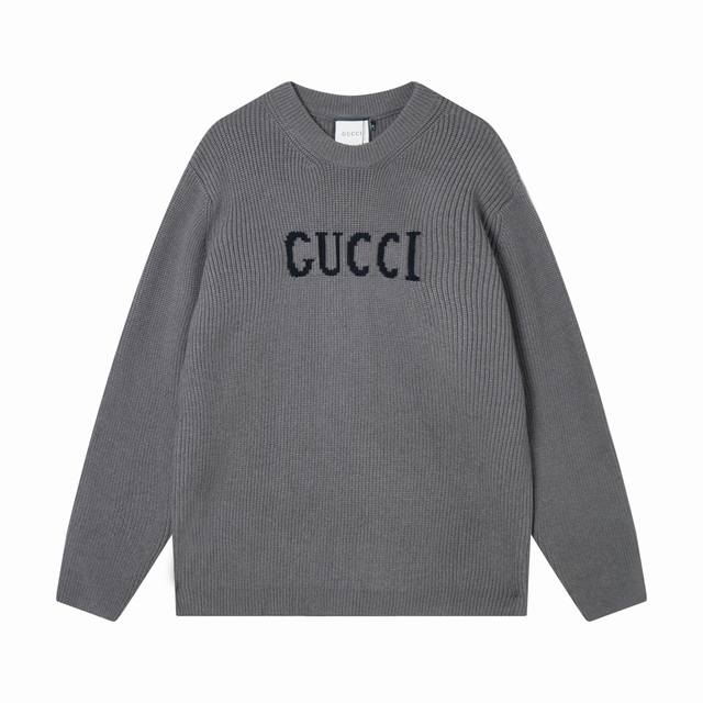 古驰 Gucci 新款字母Logo刺绣针织羊毛毛衣 颜色：红色 灰色 码数：S M L Xl Xxl