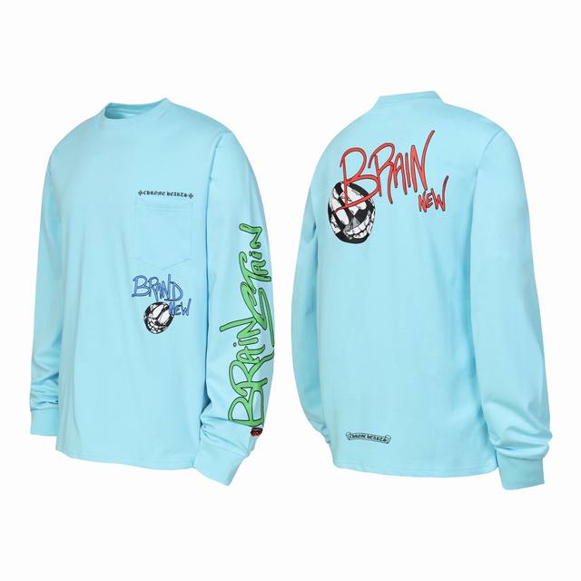 K2155款 跨境跑量款 追求质量者请勿下单 -Chrome Hearts 克罗心 梵文彩色印花涂鸦爆款长袖T桖 -高克重高密度高品质 毛料柔软细腻亲肤 触感软