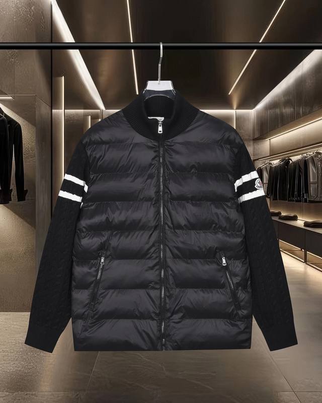 Moncler 蒙口 25Fw经典款羽绒拼接立领 毛衣棉服羊毛衫外套夹克 2025Fw官网新款原版面料 官方同款 精选毛衣定制 进口羊毛面料 高端版本，专柜定制