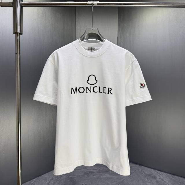 Moncl* 蒙口* 2026春夏新款短袖T恤 定制纯棉字母Logo立体发泡 颜色：黑色 白色 深蓝 深红 码数：S M L Xl Xxl