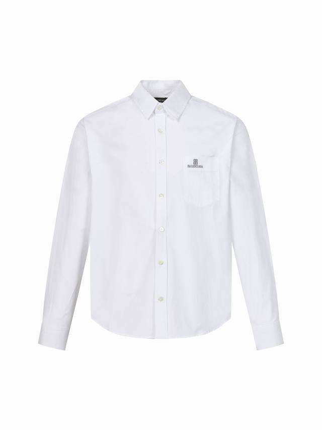 Balenciaga巴黎世家Blcg Nano Bb刺绣长袖衬衫 定制平纹雅棉面料，进口机刺绣工艺，采用侧翻埋夹车线工艺，提供优质的缝合效果，平顺整洁，工整整洁