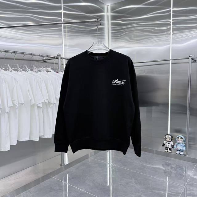 Amlrl 2025秋冬新款 定制面料 圆领领长袖卫衣 彩色立体亮片工艺 男女同款宽松版 S M L Xl Xxl 五个码 颜色 黑色 白色