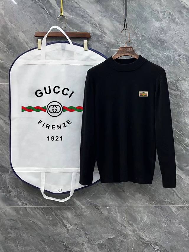 Gucci 古奇3标齐全 经典刺绣Logo半高领毛衣 精品羊毛混纺毛衫 男女款高端定制臻品系列 隶属品牌高端主线 专利顶级纱线混纺 以创新来阐释常规款式 面料的