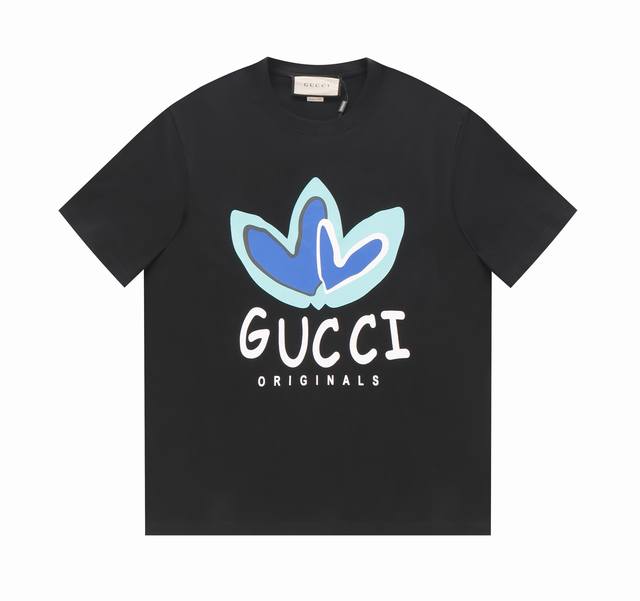 特价 Xs22 S20 M6 特一件 商品售出 不 不退不换 没有质量问题！ Gucci X Adidas 联名三叶草泼墨图案短袖T恤 原版面料 官方同款 手感