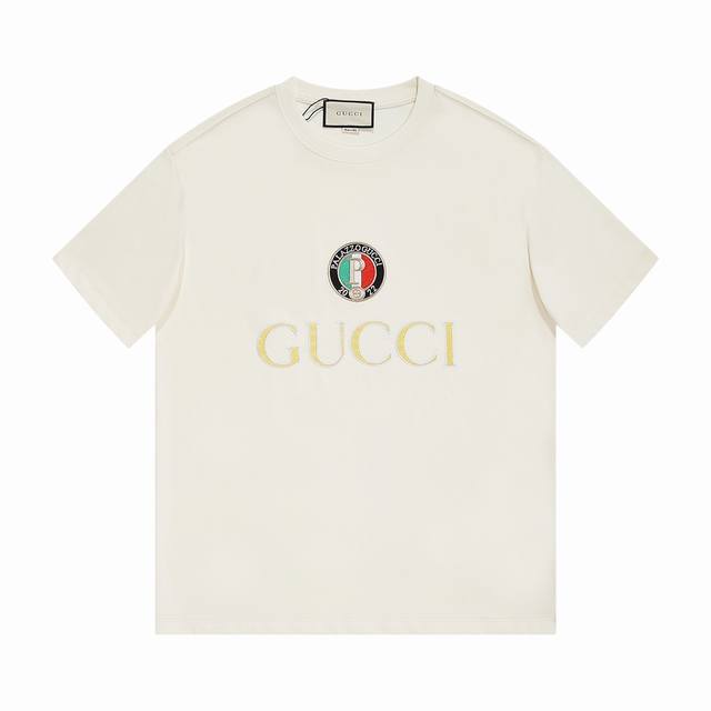 特价齐码 特一件 商品售出 不 不退不换 没有质量问题！ Gu*Ci G家 经典刺绣大字母 短袖 高品质精梳紧密32支棉盖棉，定制260克超柔软特别手感、超级质