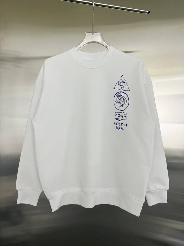 款式：Dior 迪奥 长袖卫衣 面料：450克重100%纯棉 罗纹：420克重索罗娜 工艺：印花 颜色：白色 黑色 尺码：S M L Xl Xxl 无性别区分