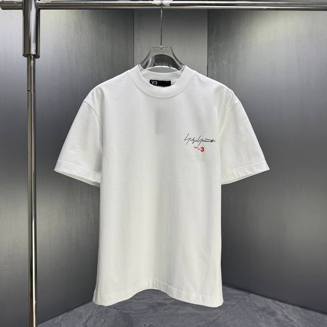 Y3* 山本耀司* 2026春夏新款短袖T恤 定制纯棉字母Logo 植绒 颜色：黑色 白色 巧色 码数：S M L Xl Xxl