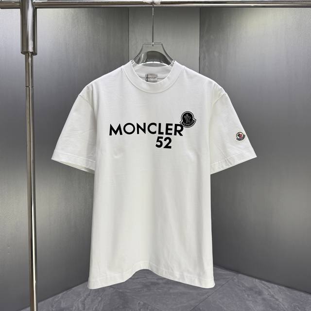 Moncl* 蒙口* 2026春夏新款短袖T恤 定制纯棉字母Logo 植绒 颜色：黑色 白色 深蓝 深红 码数：S M L Xl Xxl