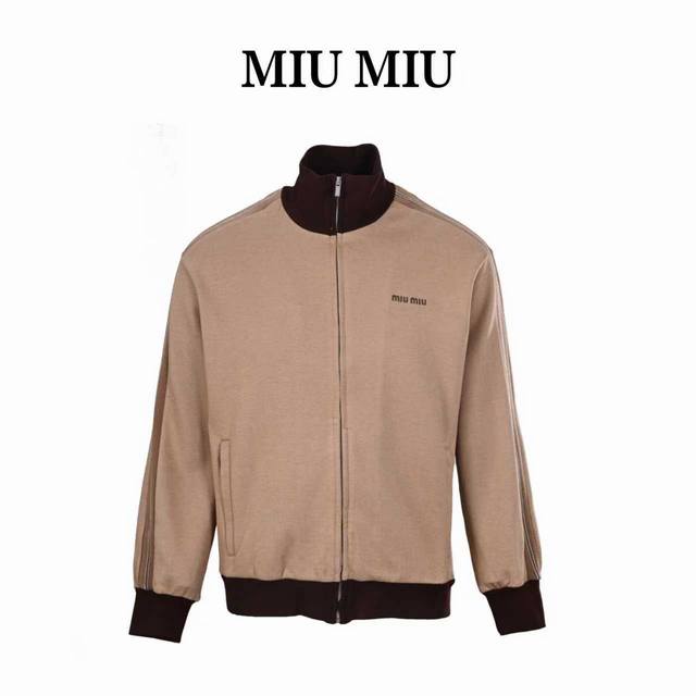 Miu Miu缪缪Mm 平纹针织拉链运动外套 正品2 0购入开发，，380克斜纹倒钩双面精梳全棉面料，420克潮牌丝光棉扁机罗纹，180克平纹针织里布，面料酵洗