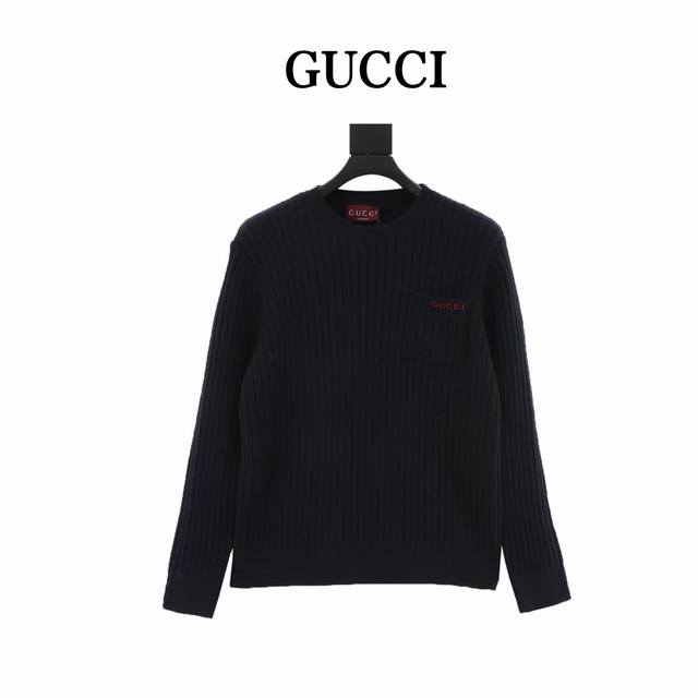Gucci 古驰 口袋刺绣毛衣 正品3773购入开发，，35%羊毛双股混纺毛料，采用日本进口织机 银笛 七 针，毛料酵洗，毛料提花，定制辅料，合身版型 #所有针