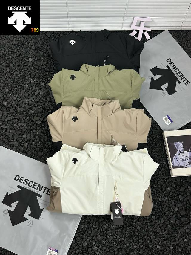 Descente 迪桑特 秋冬新品防水防风保暖夹棉徒步登山冲锋衣外套 可拆卸帽子 美式设计时尚穿搭，立体剪裁 压胶工艺 三防面料，连帽抽绳设计，自由调节，可拆卸