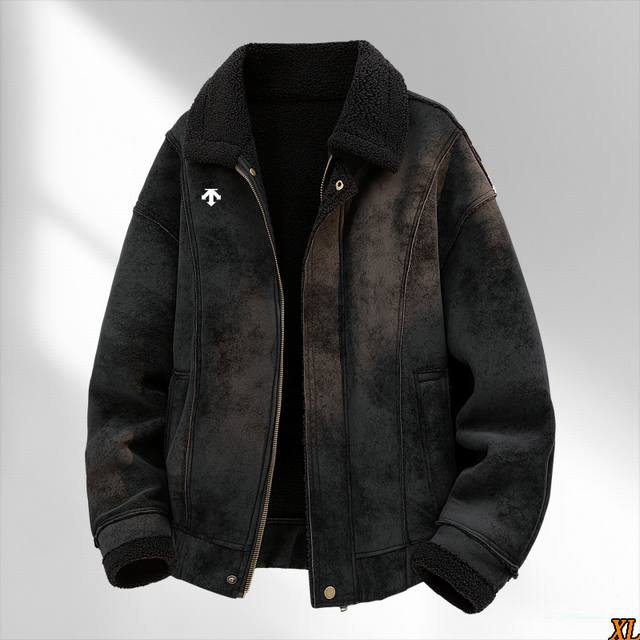 Descente迪桑特 独家实拍上新冬季高品质加厚毛领保暖夹克外套纯色加绒羊羔绒宽松加厚外套，本季主打，货源充足，放心主推，高端品质，经典设计，做工出色，经典百