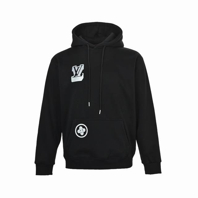 Louis Vuitton 路易威登 25Fw 笑脸连帽卫衣 480G高级精梳棉面料 专柜领标 代购级白色厚板吊牌 原版吊粒 前后都是立体发泡印花 层次感很强