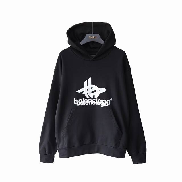 实拍细节图+尺码表 巴黎世家 Balenciaga 重影前后印花圆领卫衣 椭圆机进口直裂工艺 还原正品印花厚度 印花的直裂破坏非常高级 整体印花无牙边 螺纹 袖