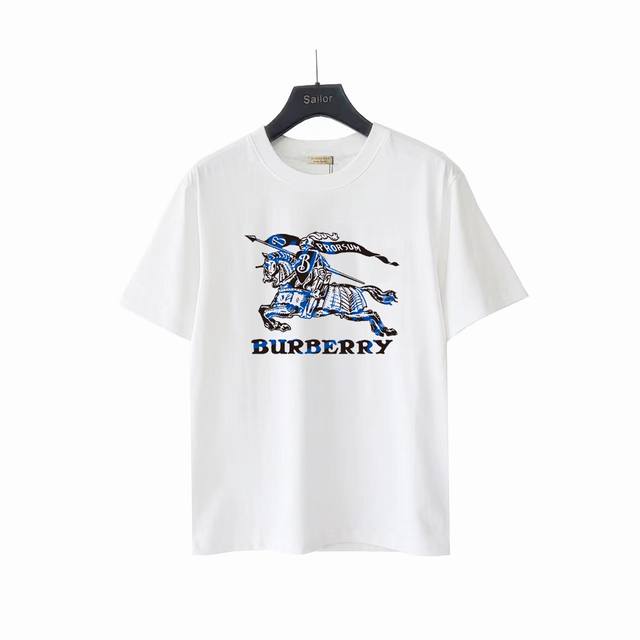 实拍细节图+细节图 Burberry 巴宝莉 新款蓝黑战马短袖T恤 原版面料 官方同款 定制260克同缸染面料 春夏最新砖柜同步 时尚又个性 超级百搭好看的一款