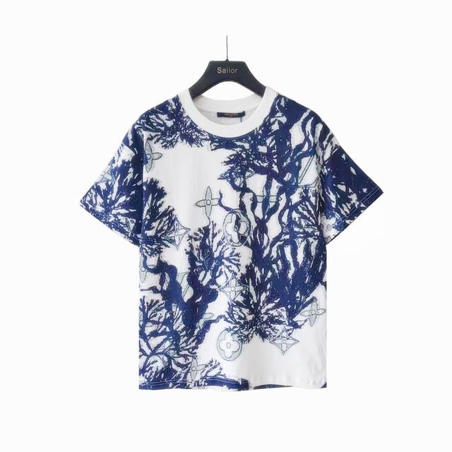 实拍细节图 +尺码表 Louis Vuitton 路易威登 植物活性满身印花短袖 大Logo标识精致升级，灵感源自八十年代复古 原版面料 官方同款 短袖T恤 2