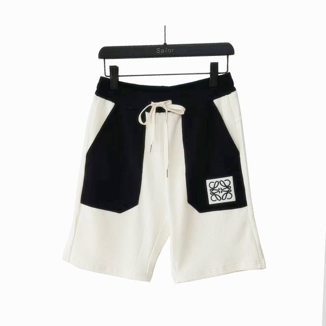 实拍细节图+尺码表 Loewe 罗意威 大口袋龙猫拼色刺绣休闲短裤 五分裤 高品质纯棉 面料 特别手感 超级质感 舒适柔软透气 休闲宽松版型 潮流男女同款 短裤