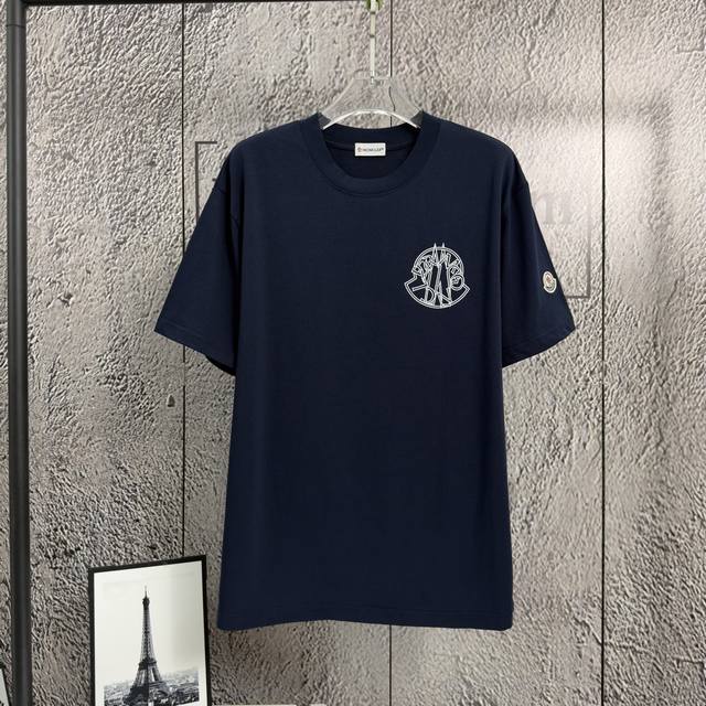 蒙口 2026春夏新款短袖T恤 重磅纯棉Logo植绒工艺款 颜色：灰色 红色 藏蓝色 码数：S M L Xl Xxl