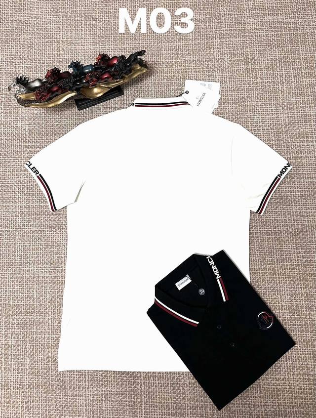 蒙口翻领M03男款开胸，纯棉面料，绣花工艺，黑色，白色，M L Xl Xxl Xxxl码