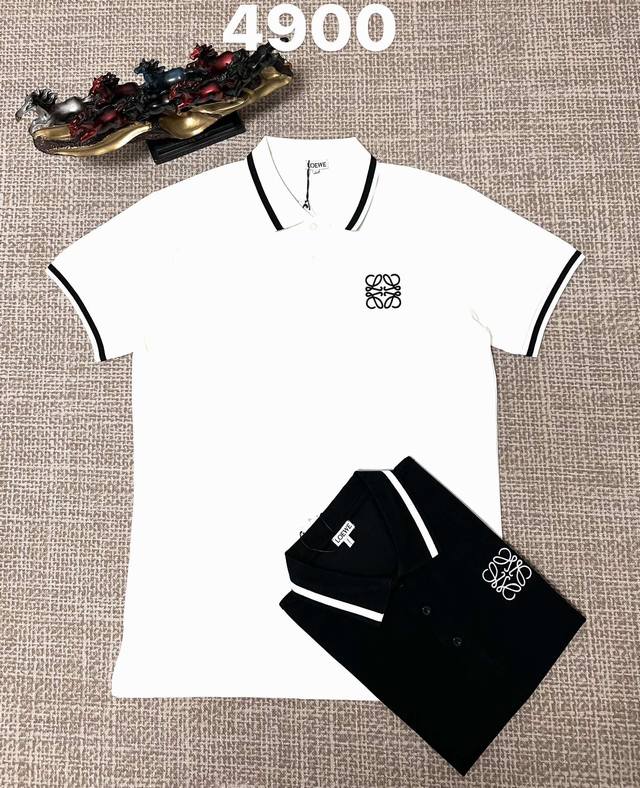 罗意威翻领4900男款开胸，纯棉面料，刺绣工艺，黑色，白色，灰色，M L Xl Xxl Xxxl码