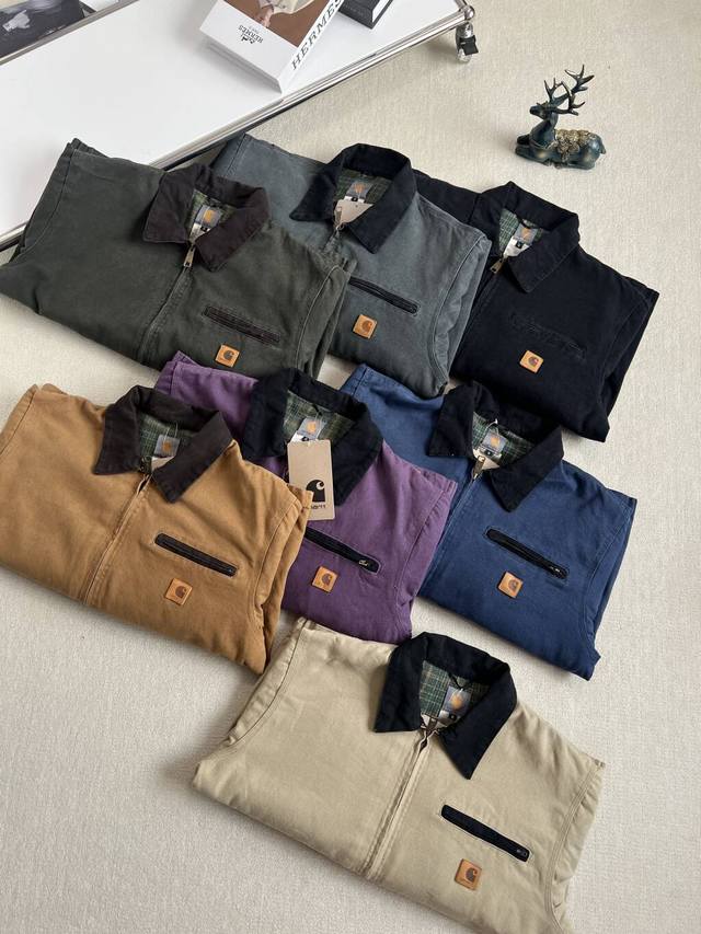 新款上新 细节图 卡哈特J97水洗七色夹克 卡哈特Carharrtwipj97底特律重工水洗夹克 Kanyewest球星亚历山大巨石强森汤姆哈迪同款上身 采用水