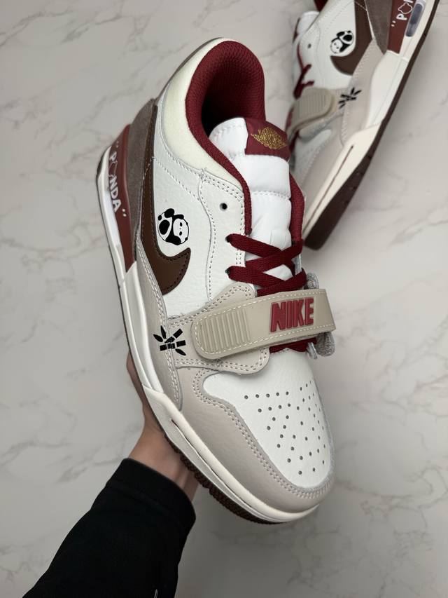 合作私 Air Jordan Low Aj312 马年Diy限定 魔术贴三合一板鞋 慵懒熊猫 货号 Iq9783-121 Size 36 36.5 37.5 3