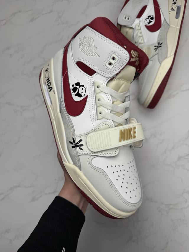 合作私 Air Jordan Legacy Aj312 马年Diy限定 魔术贴三合一板鞋 慵懒熊猫 货号 Iq9785-161 Size 36 36.5 37.