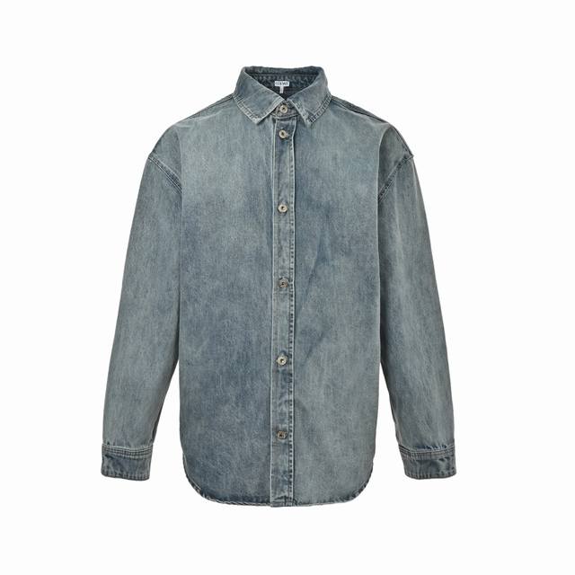 精修实拍 售后无忧 Loewe 罗意威 激光烧花牛仔衬衫外套 正品11900购入，定染赛洛纺12*12牛仔面料，成衣洗褪，激光烧花，人工马骝，定制1：1工字扣，